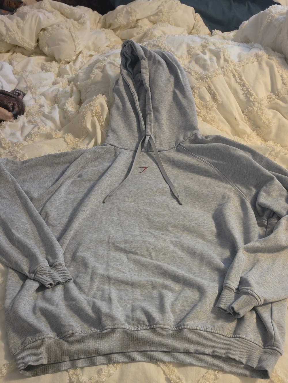 Gymshark Men’s Light Gray Hooded Pullover Sweatshirt